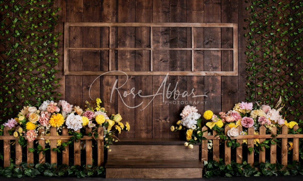 Kate Holz Wand Blumen Hintergrund Frühling von Rose Abbas - Kate Backdrop.de
