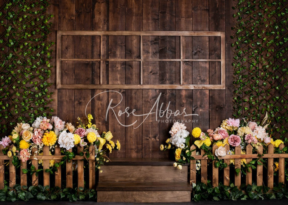 Kate Holz Wand Blumen Hintergrund Frühling von Rose Abbas - Kate Backdrop.de