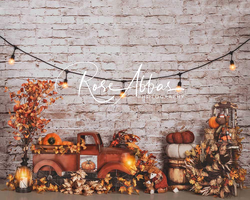 Kate Herbst Backsteinmauer Hintergrund Truck von Rose Abbas - Kate Backdrop.de