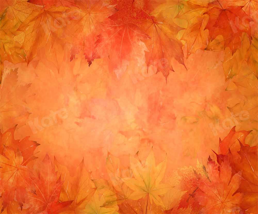 Kate Herbst Ahorn Blätter Hintergrund handbemalt von Chain Photography - Kate Backdrop.de