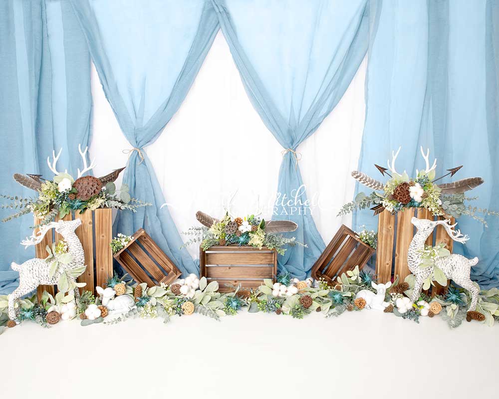 Kate Blauer Hintergrund Geburtstag Kinder Vorhang von Krystle Mitchell Photography - Kate Backdrop.de