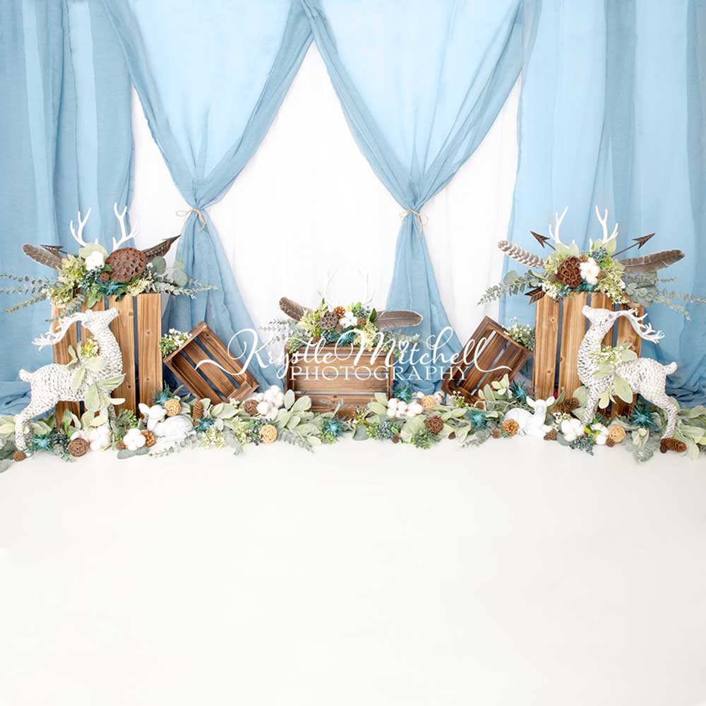 Kate Blauer Hintergrund Geburtstag Kinder Vorhang von Krystle Mitchell Photography - Kate Backdrop.de