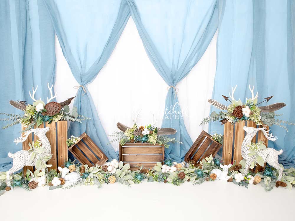 Kate Blauer Hintergrund Geburtstag Kinder Vorhang von Krystle Mitchell Photography - Kate Backdrop.de