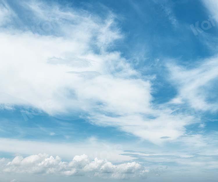 Kate Sommer Landschaft blauer Himmel weiße Wolken Hintergrund von Kate - Kate Backdrop.de