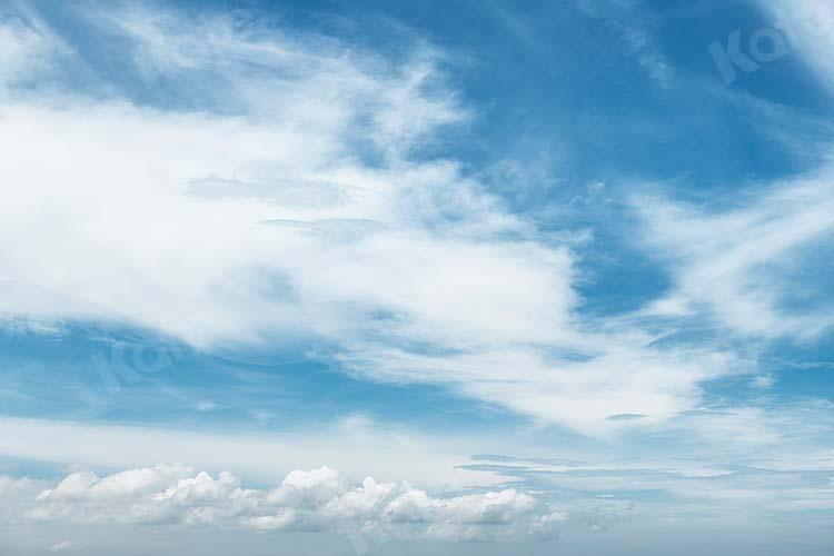 Kate Sommer Landschaft blauer Himmel weiße Wolken Hintergrund von Kate - Kate Backdrop.de