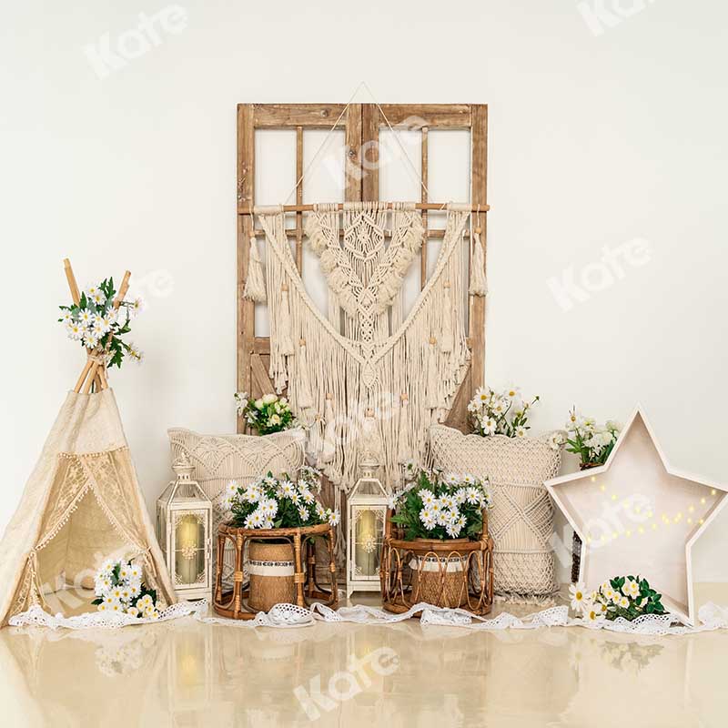 Kate Frühling Boho Scheune Tür Blumen Hintergrund von Emetselch - Kate Backdrop.de