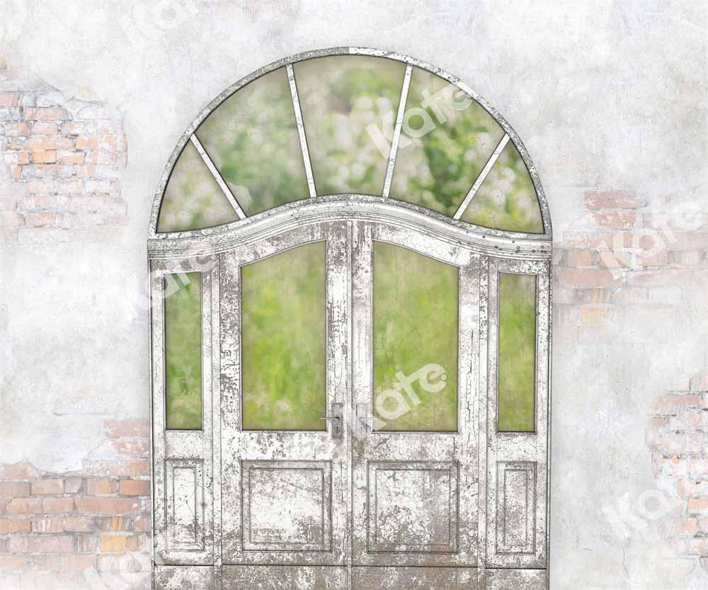 Kate Backsteinmauer Hintergrund Vintage Tür von Chain Photography - Kate Backdrop.de