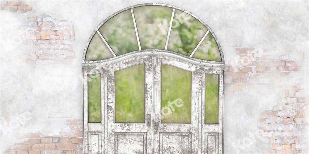 Kate Backsteinmauer Hintergrund Vintage Tür von Chain Photography - Kate Backdrop.de