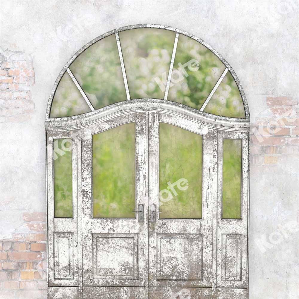 Kate Backsteinmauer Hintergrund Vintage Tür von Chain Photography - Kate Backdrop.de