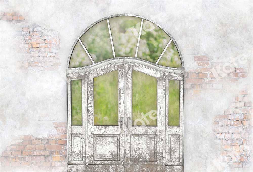 Kate Backsteinmauer Hintergrund Vintage Tür von Chain Photography - Kate Backdrop.de