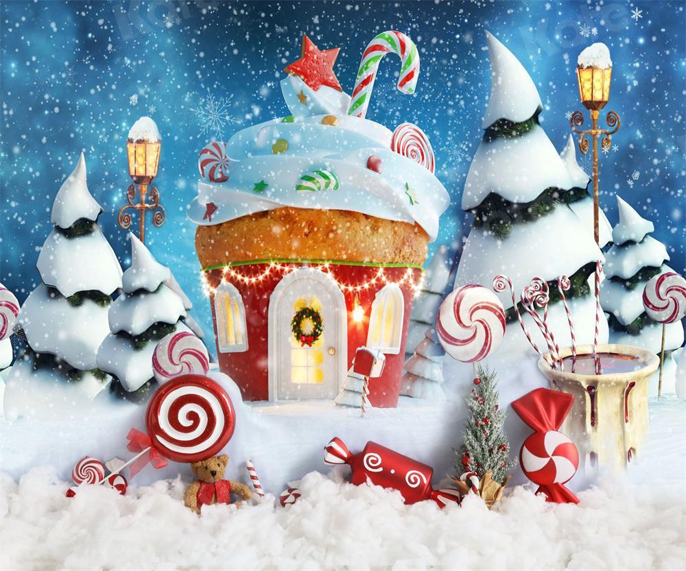 Kate Weihnachten Hintergrund Tasse Kuchen Hütte heißer Kakao für Fotografie - Kate Backdrop.de