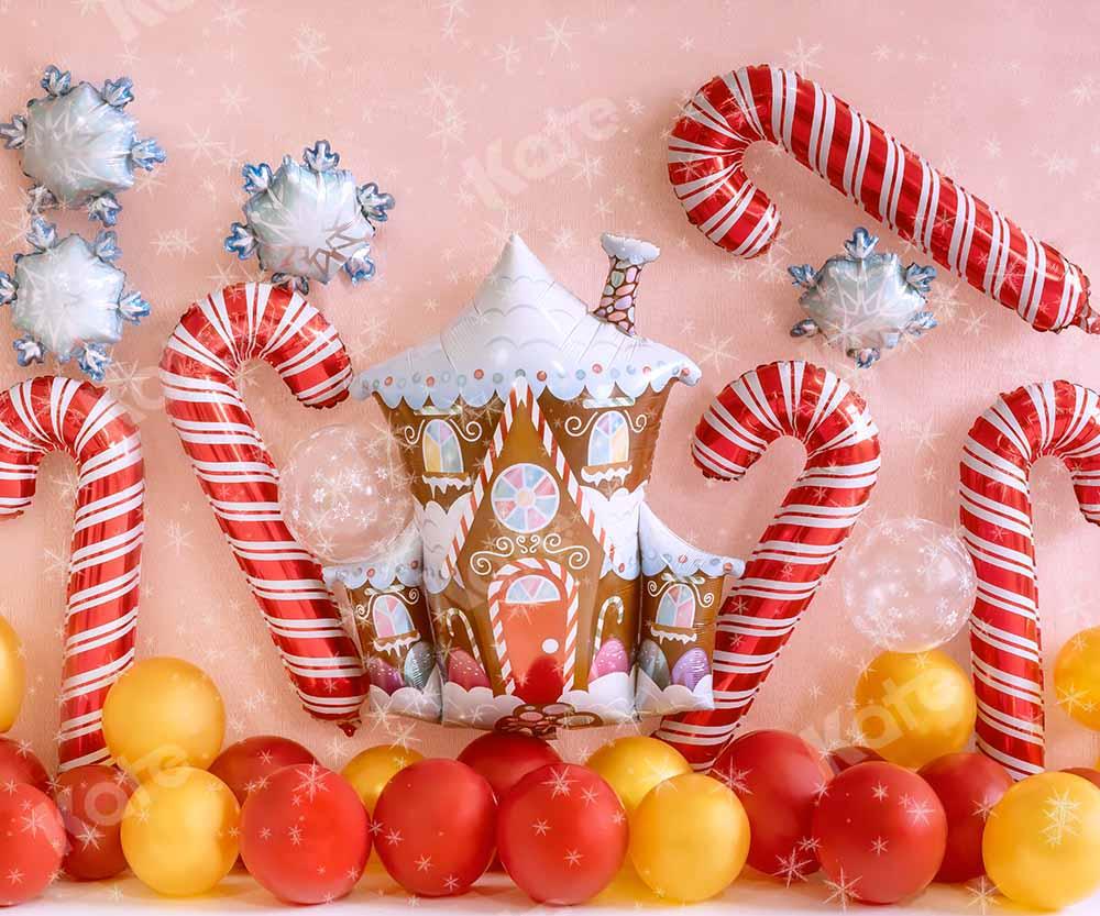 Kate Weihnachten ballons Hintergrund Winter Lebkuchenhaus von Emetselch - Kate Backdrop.de