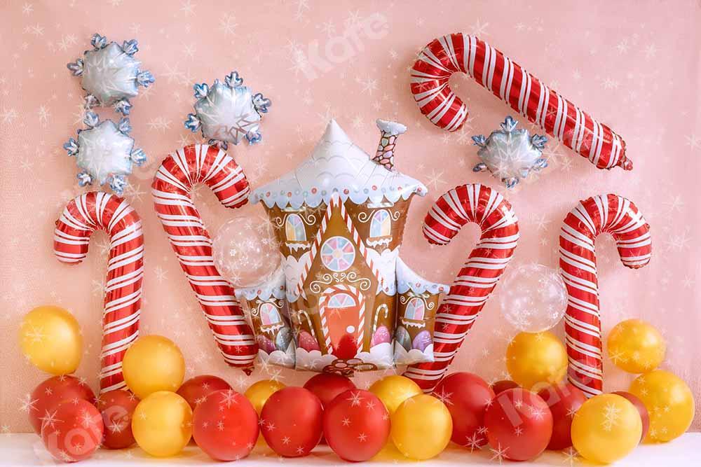 Kate Weihnachten ballons Hintergrund Winter Lebkuchenhaus von Emetselch - Kate Backdrop.de
