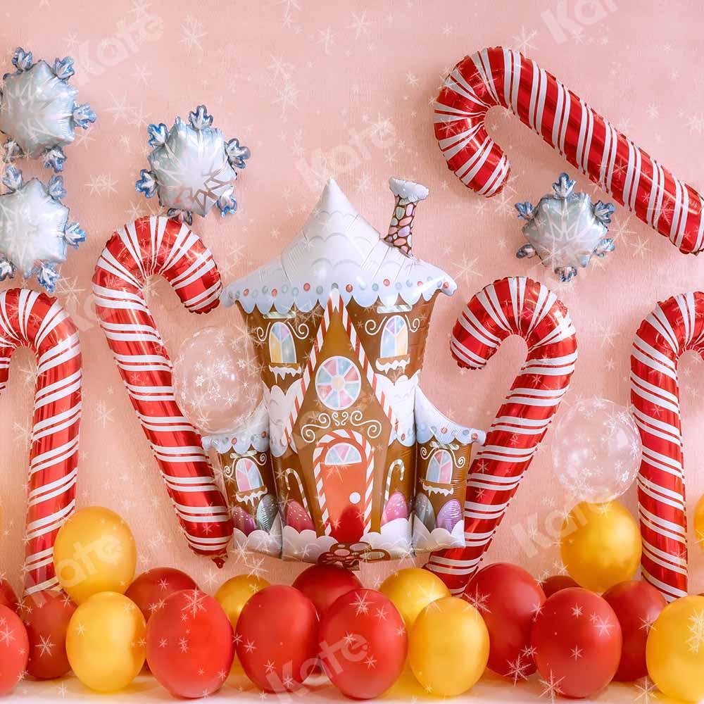 Kate Weihnachten ballons Hintergrund Winter Lebkuchenhaus von Emetselch - Kate Backdrop.de