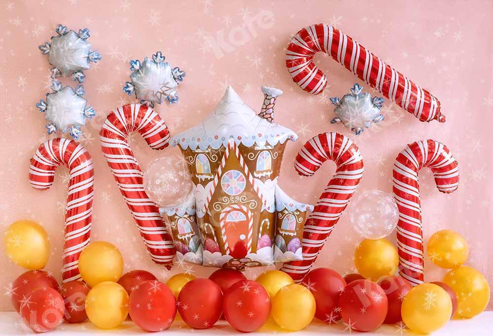 Kate Weihnachten ballons Hintergrund Winter Lebkuchenhaus von Emetselch - Kate Backdrop.de