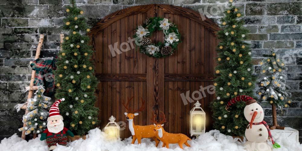 Kate Weihnachten Backsteinmauer Hintergrund Scheunentor von Emetselch - Kate Backdrop.de