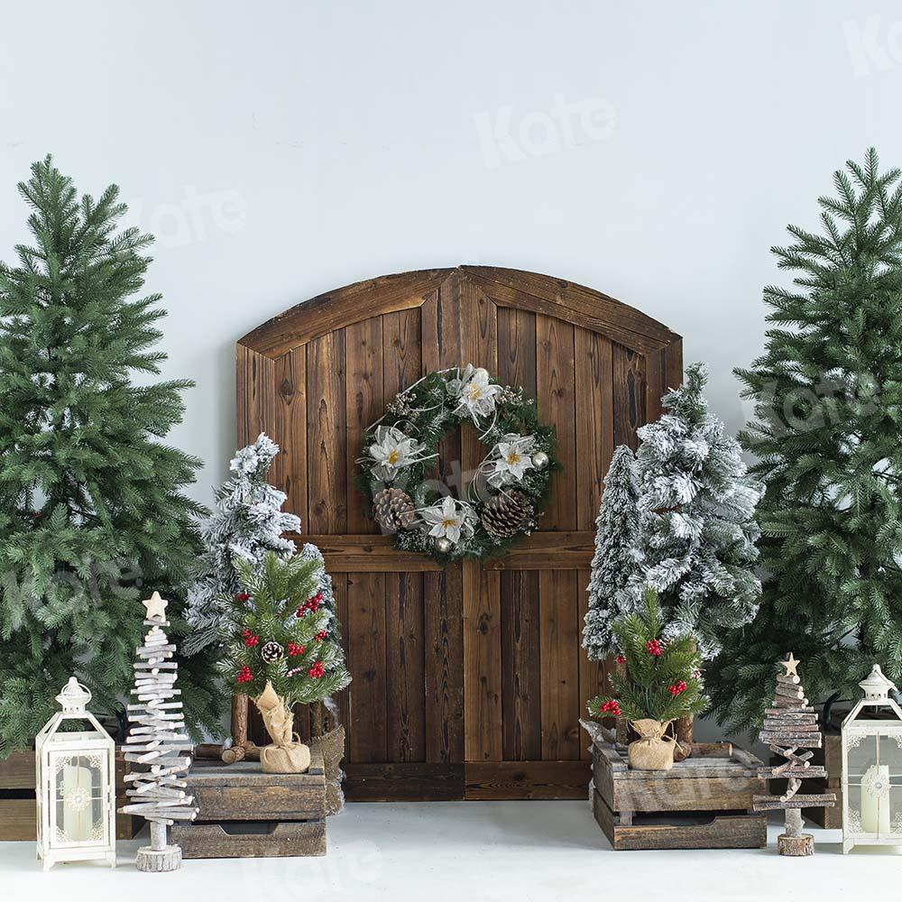 Kate Weihnachten Baum Scheunentor Hintergrund von Emetselch - Kate Backdrop.de