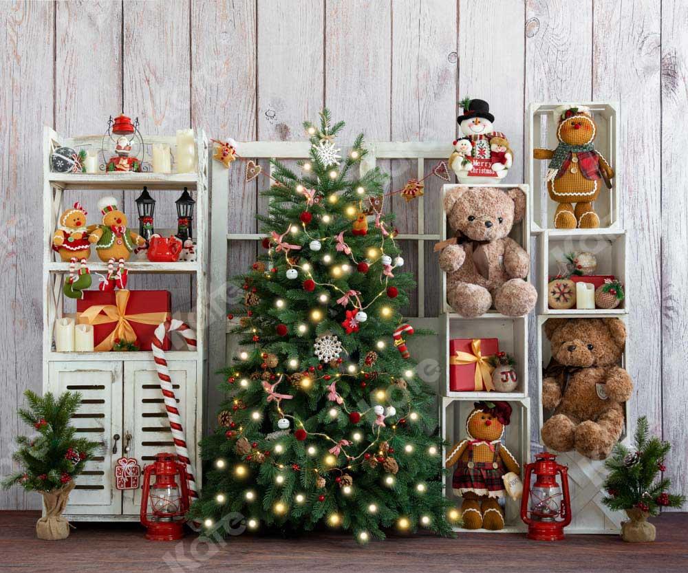 Kate Weihnachten Geschenk Regal Teddybär Hintergrund von Emetselch - Kate Backdrop.de