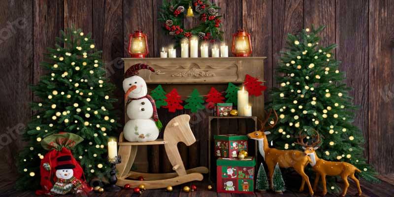 Kate Weihnachten Schneemann Elch Kamin Hintergrund von Emetselch - Kate Backdrop.de