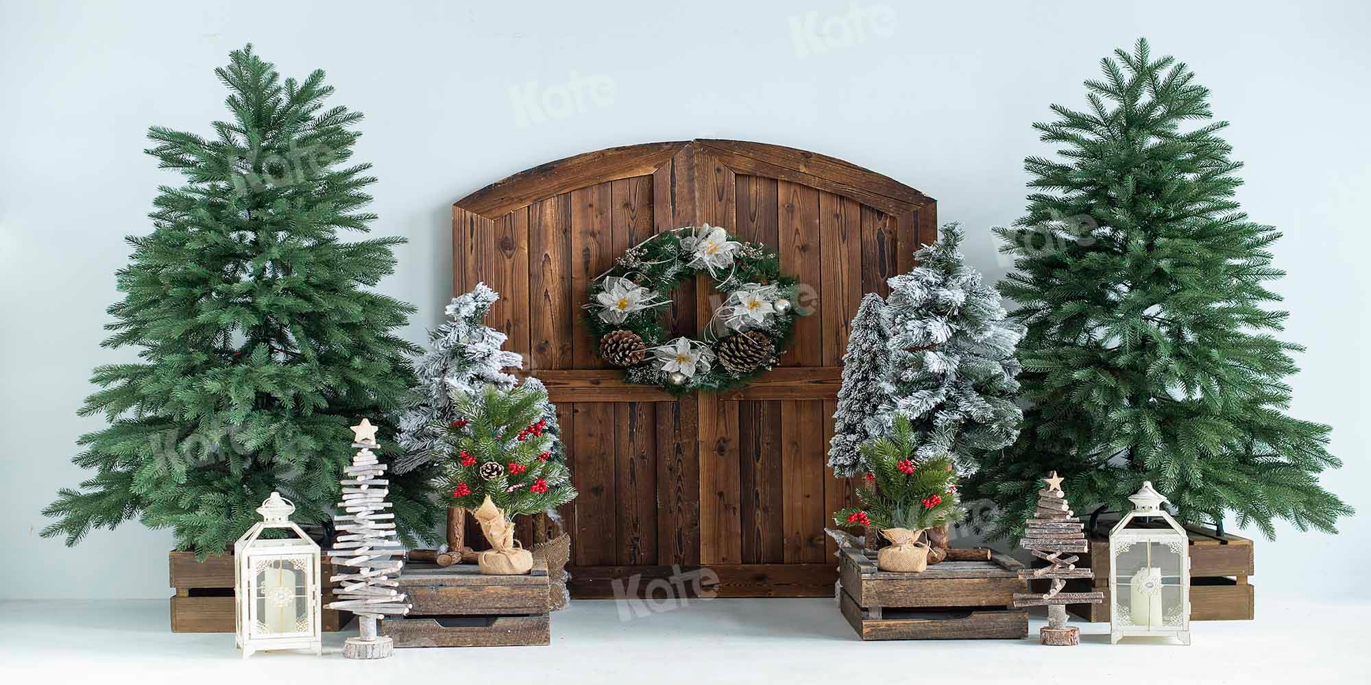 Kate Weihnachten Baum Scheunentor Hintergrund von Emetselch - Kate Backdrop.de