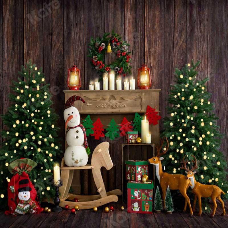 Kate Weihnachten Schneemann Elch Kamin Hintergrund von Emetselch - Kate Backdrop.de