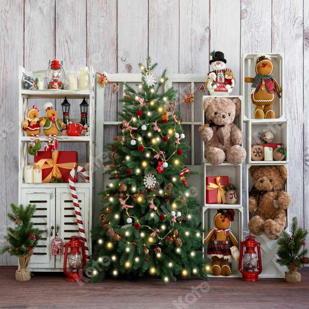 Kate Weihnachten Geschenk Regal Teddybär Hintergrund von Emetselch - Kate Backdrop.de