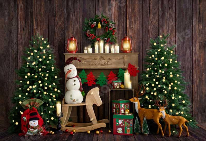 Kate Weihnachten Schneemann Elch Kamin Hintergrund von Emetselch - Kate Backdrop.de