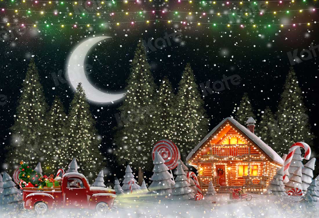 Kate Weihnachten Zuckerhaus Winter Schnee Hintergrund für die Fotografie - Kate Backdrop.de