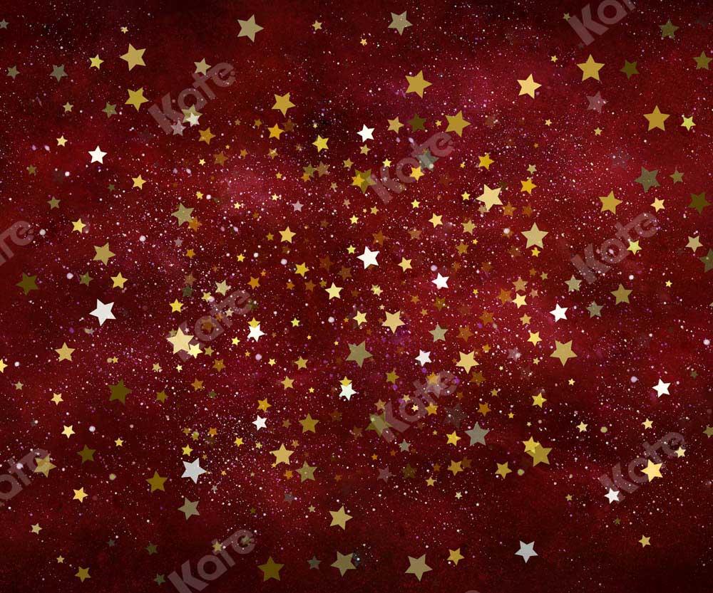 Kate Weihnachten rot Sterne Hintergrund Neugeborenes von Chain Photography - Kate Backdrop.de