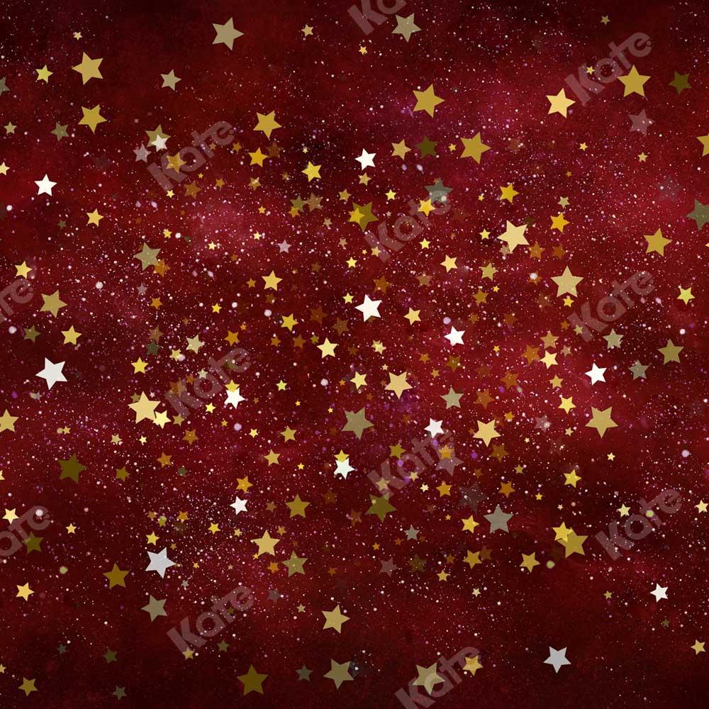Kate Weihnachten rot Sterne Hintergrund Neugeborenes von Chain Photography - Kate Backdrop.de