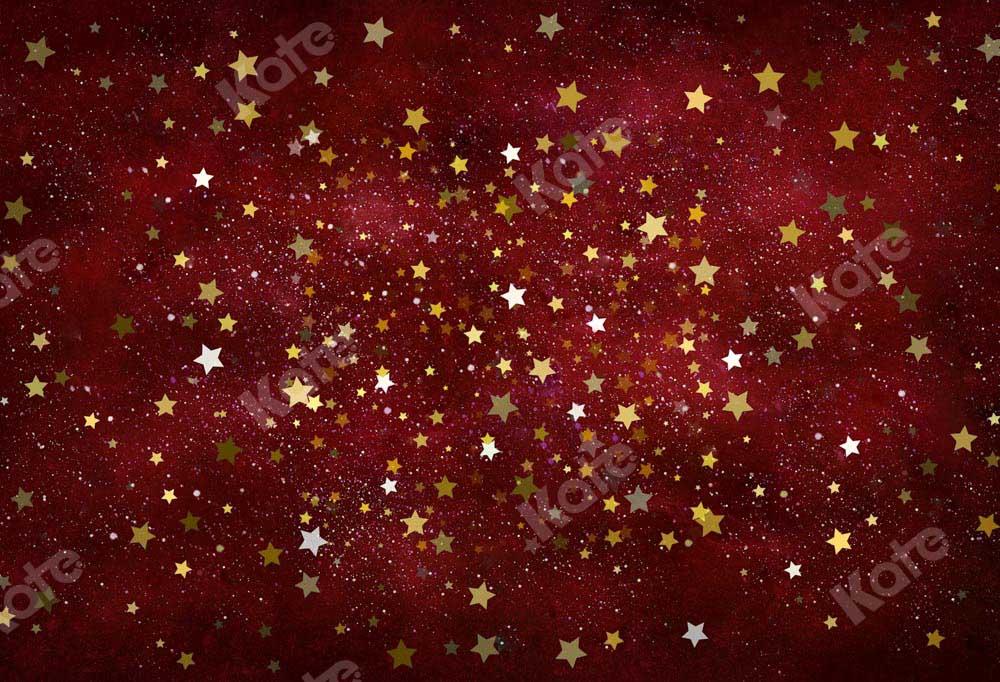 Kate Weihnachten rot Sterne Hintergrund Neugeborenes von Chain Photography - Kate Backdrop.de
