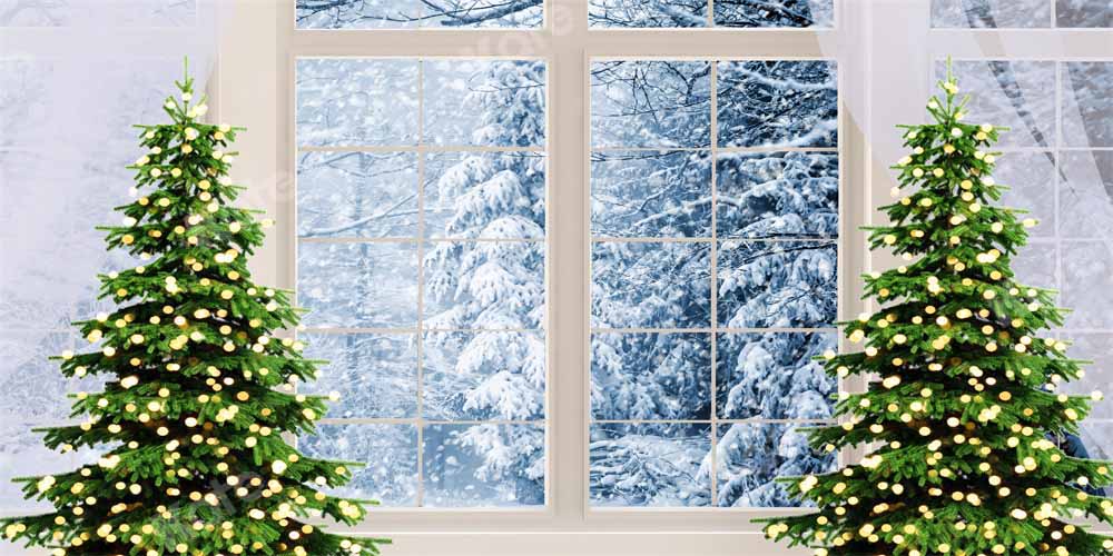 Kate Weihnachten Fenster Hintergrund Winter Schnee Szene von Chain Photography - Kate Backdrop.de