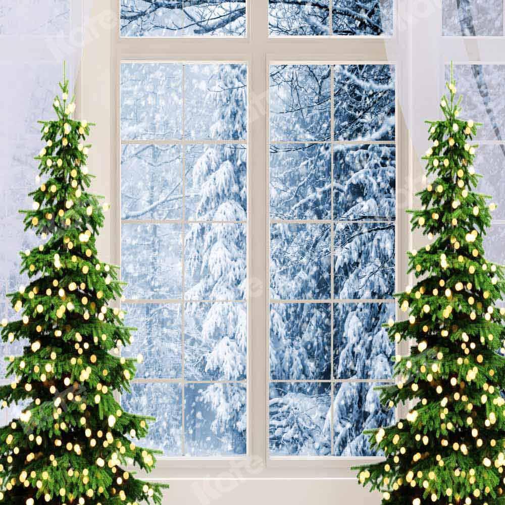 Kate Weihnachten Fenster Hintergrund Winter Schnee Szene von Chain Photography - Kate Backdrop.de