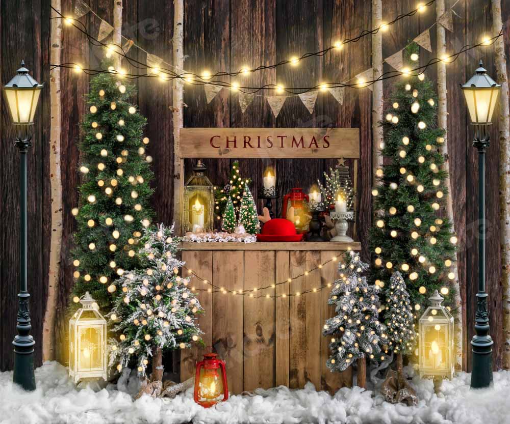 Kate Weihnachten Winter Hintergrund Holz Schnee von Emetselch - Kate Backdrop.de