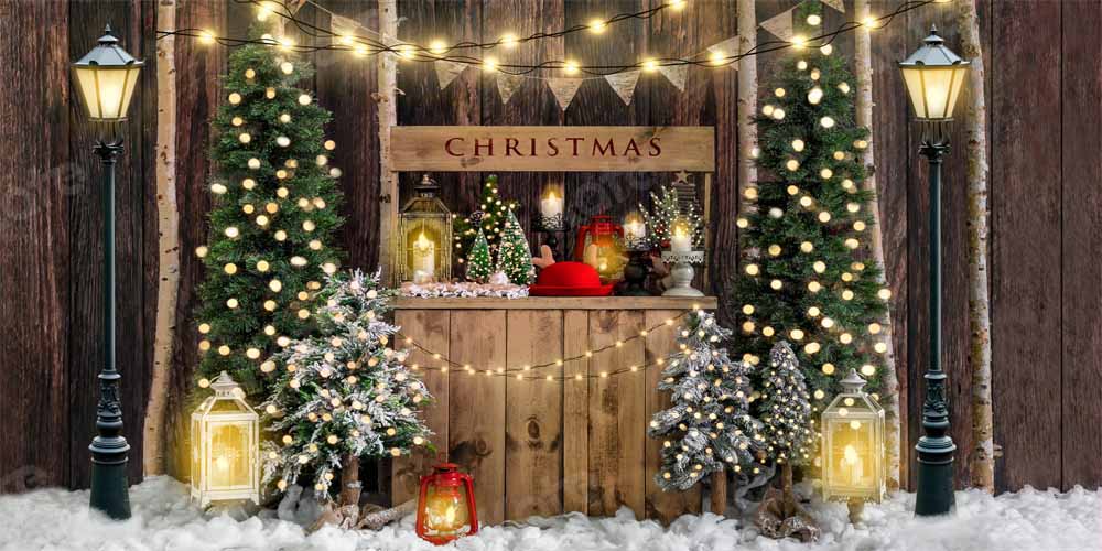 Kate Weihnachten Winter Hintergrund Holz Schnee von Emetselch - Kate Backdrop.de