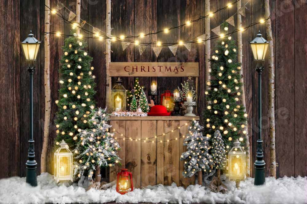 Kate Weihnachten Winter Hintergrund Holz Schnee von Emetselch - Kate Backdrop.de