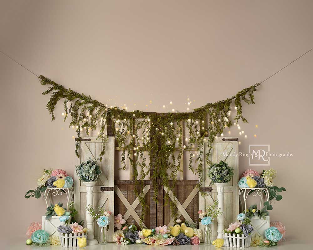 Kate Ostern Blumen Küken Hintergrund von Mandy Ringe Photography - Kate Backdrop.de