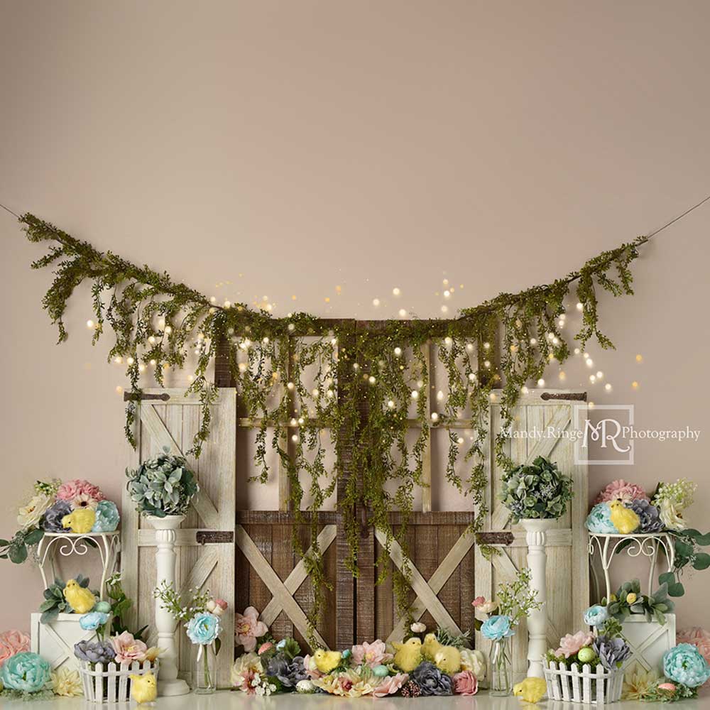 Kate Ostern Blumen Küken Hintergrund von Mandy Ringe Photography - Kate Backdrop.de