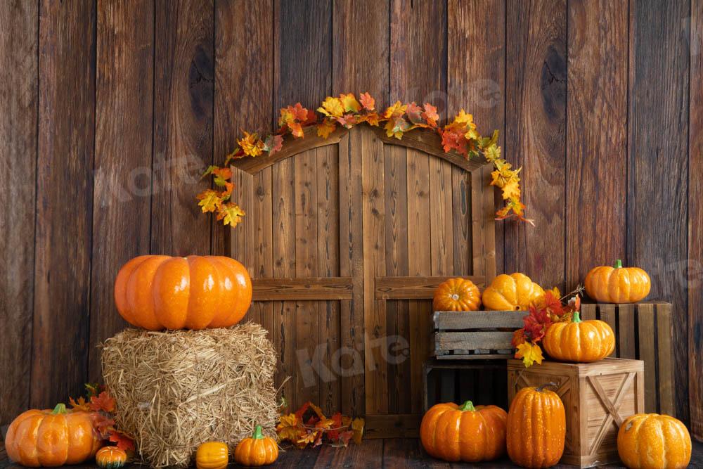 Kate Herbst Scheunentor Hintergrund Kürbis von Emetselch - Kate Backdrop.de