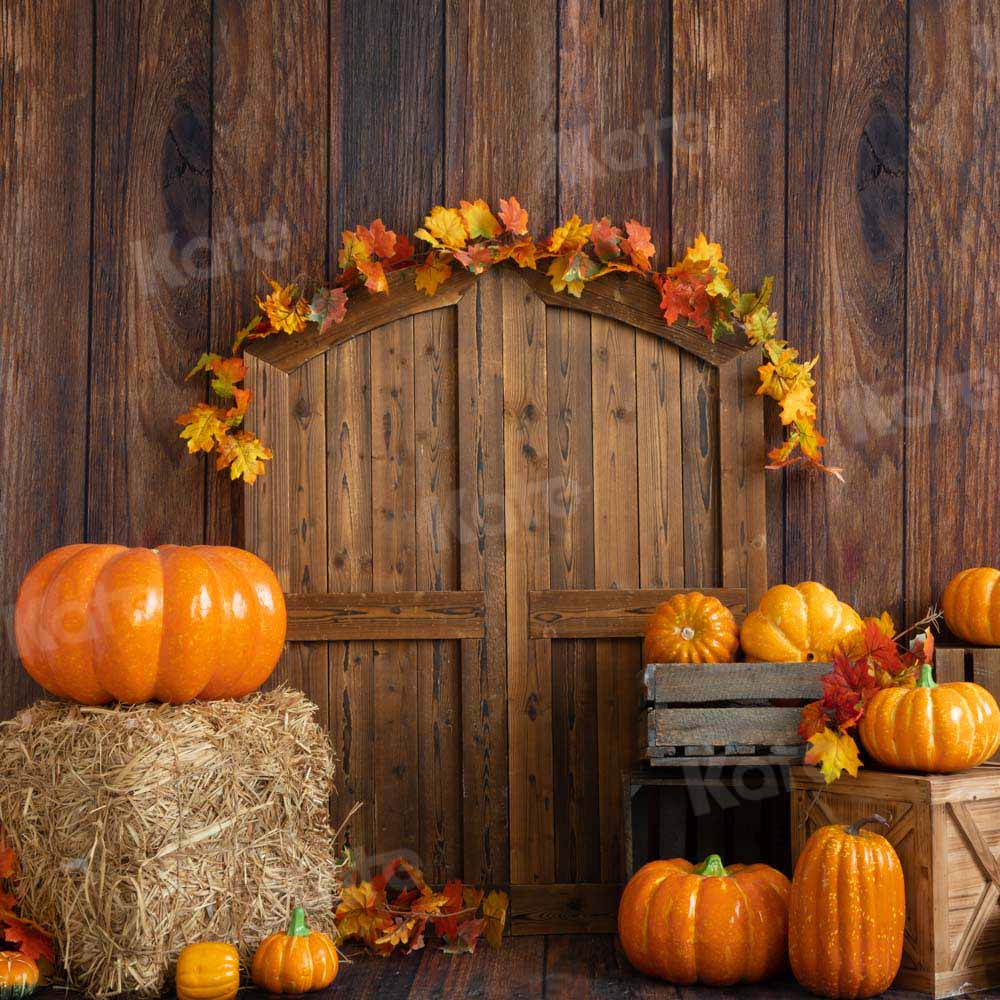 Kate Herbst Scheunentor Hintergrund Kürbis von Emetselch - Kate Backdrop.de