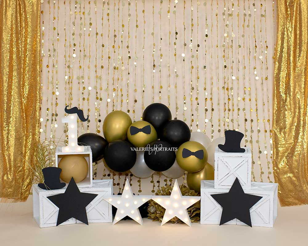 Kate Goldene Ballons Hintergrund Geburtstag Party von Valerie Miranda - Kate Backdrop.de