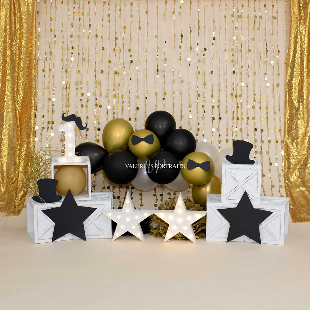 Kate Goldene Ballons Hintergrund Geburtstag Party von Valerie Miranda - Kate Backdrop.de