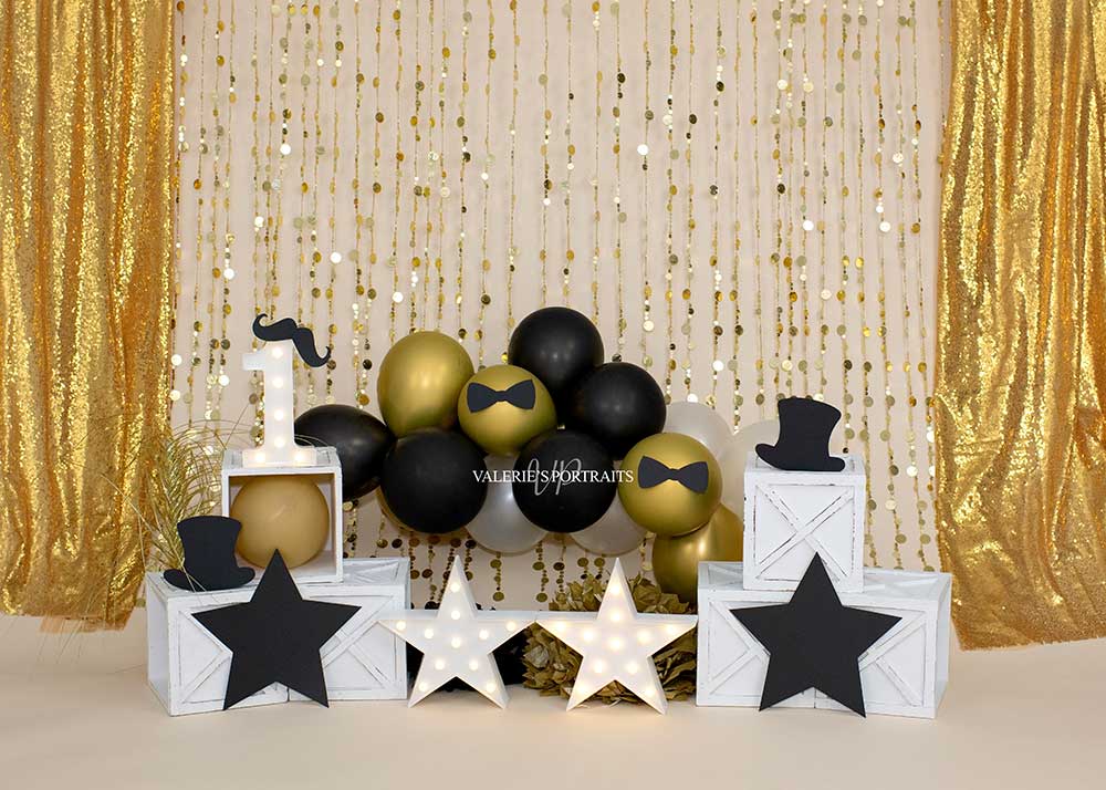 Kate Goldene Ballons Hintergrund Geburtstag Party von Valerie Miranda - Kate Backdrop.de