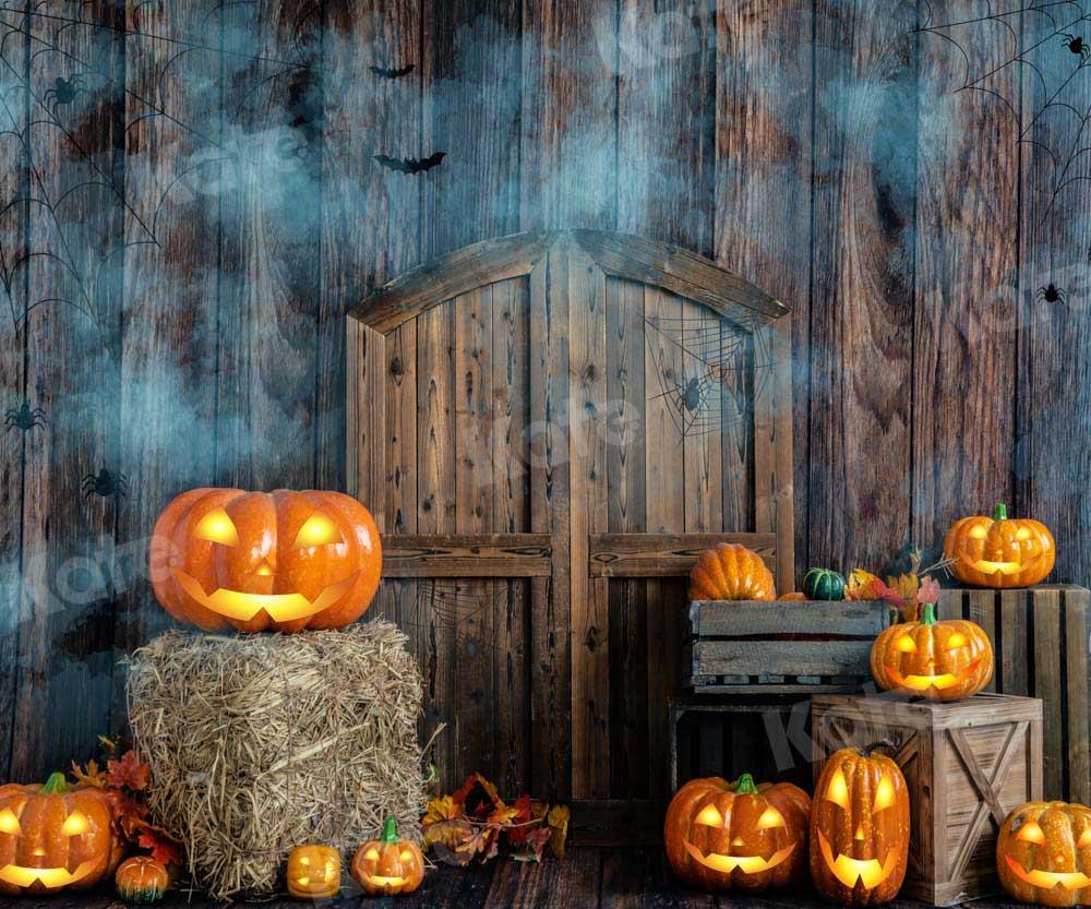 Kate Halloween Kürbis Hintergrund Scheunentor von Emetselch - Kate Backdrop.de