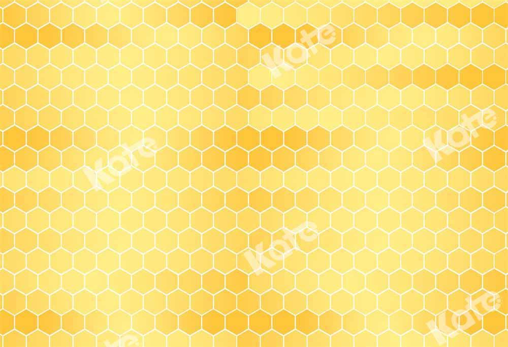 Kate Bienenwaben Biene gelber Hintergrund abstrakt von Chain Photography - Kate Backdrop.de