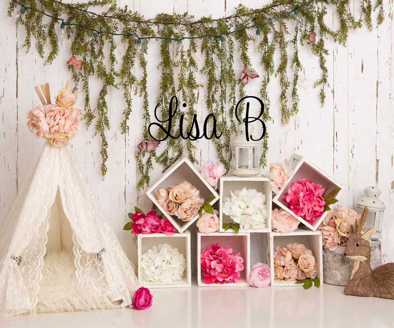 Kate Muttertag Boho Blumen Frühling Hintergrund von Lisa B - Kate Backdrop.de