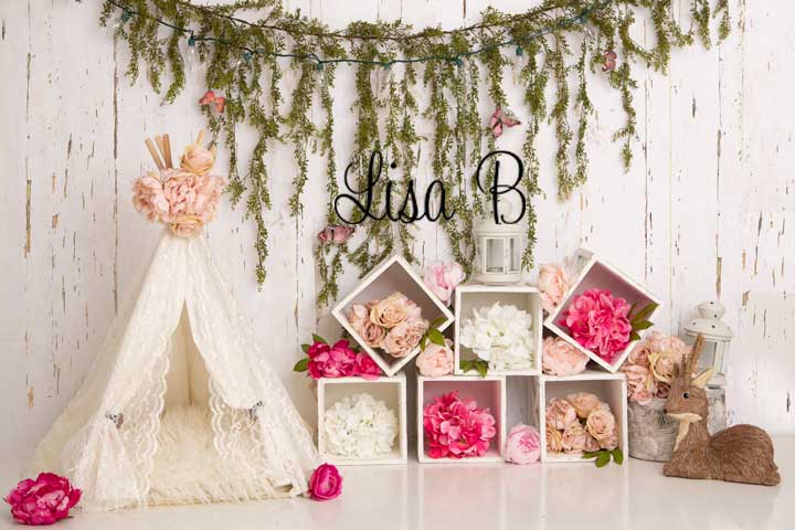 Kate Muttertag Boho Blumen Frühling Hintergrund von Lisa B - Kate Backdrop.de