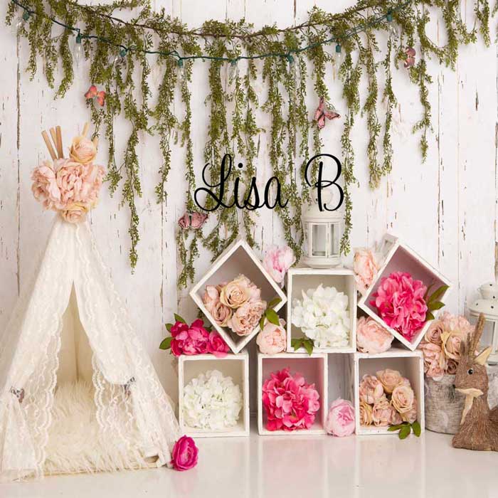 Kate Muttertag Boho Blumen Frühling Hintergrund von Lisa B - Kate Backdrop.de