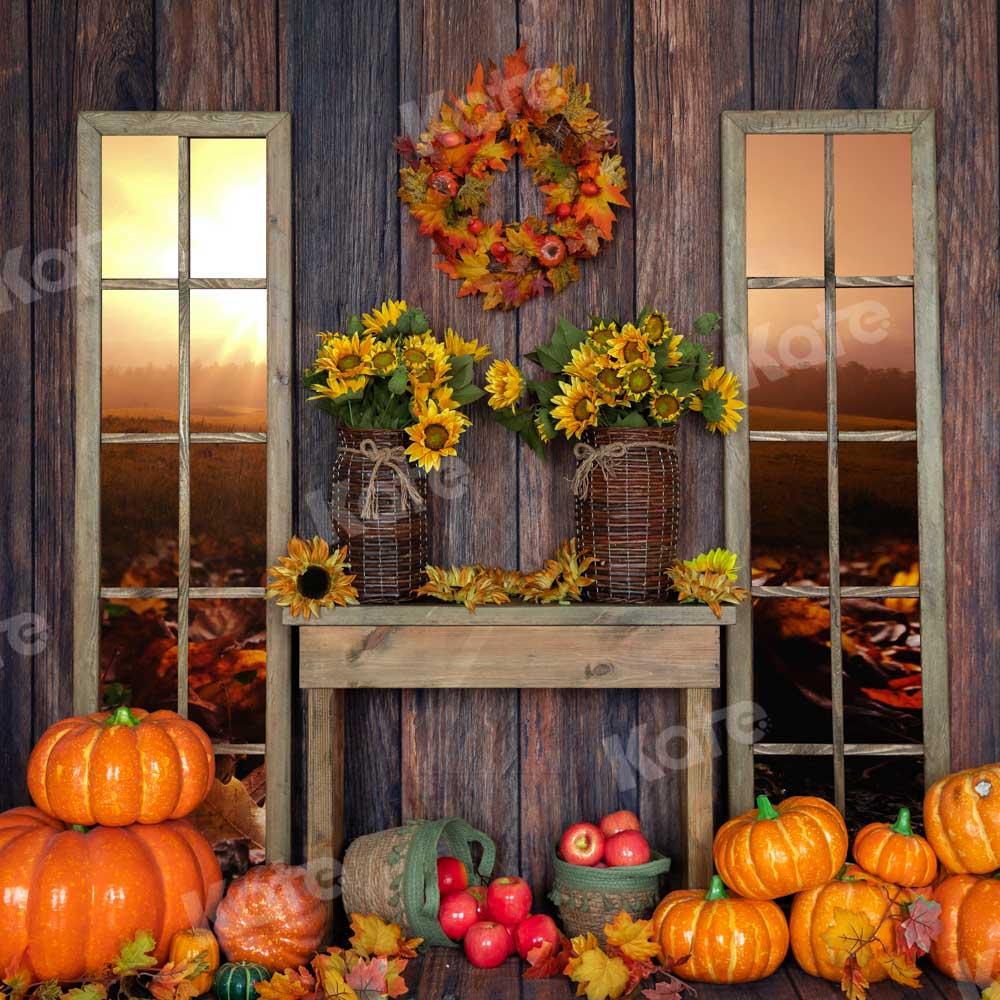 Kate Kürbis Sonnenblumen Hintergrund Herbst von Emetselch - Kate Backdrop.de