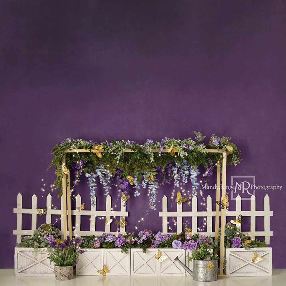 Kate Lila Gold Schmetterlinge Hintergrund Frühling von Mandy Ringe Photography - Kate Backdrop.de